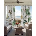 thumbnail image 4 of White Floral Blackout Curtains 45 Inches Long for Bedroom, Botanical Magnolia Flower Leaves Butterfly Thermal Insulated Room Darkening Black Out Window Curtain Panels Grommet Drapes for Living Room, 4 of 8