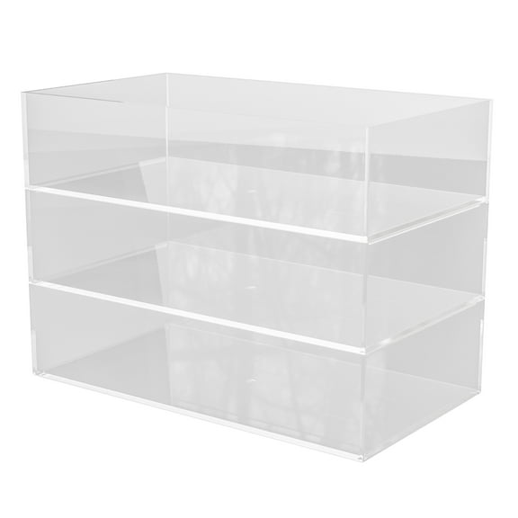 Martha Stewart Brody 3 Pack Stack and Slide Plastic Tray Office Desktop Organizer, 3" x 7.5"
