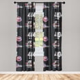 thumbnail image 3 of Ambesonne Emoji Curtains, Digital Themed Pixel Print, Pair of 28"x84", Charcoal Grey and Multicolor, 3 of 5