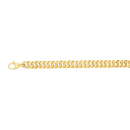 14K Yellow Gold 14.8mm Shiny Twisted Oval Mi ami Cuban Link Type Fancy Bracelet with Lobster Clasp