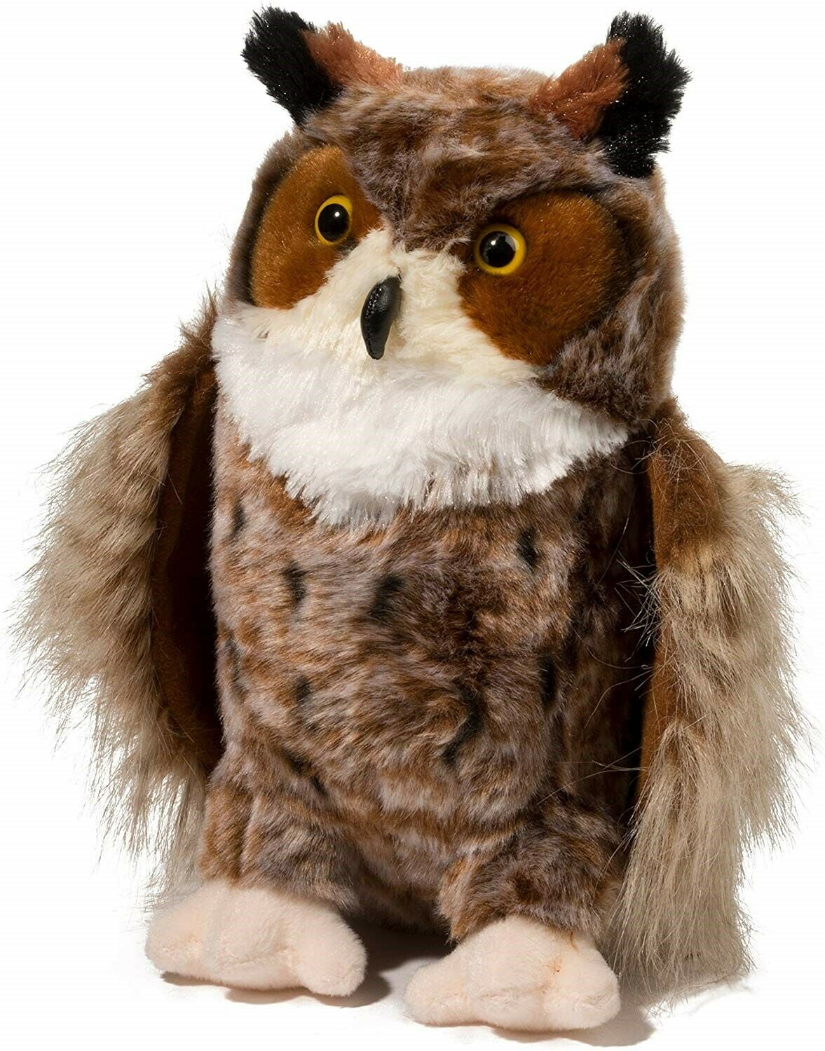 New AURORA MIYONI Stuffed Plush Toy GREAT HORNED BABY OWL Animal Bird GREY GRAY 