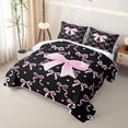 thumbnail image 3 of Erosebridal Girly Bow Twin Quilt Set For Kids,Pink Dreamy Princess Style Twin Coverlet Set,2-Piece, 3 of 7