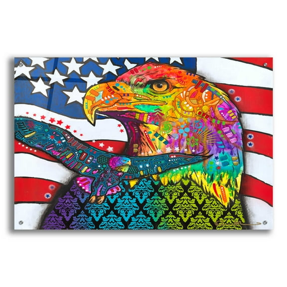 Epic Art 'American Eagle' by Dean Russo, Acrylic Glass Wall Art, 36"x24"