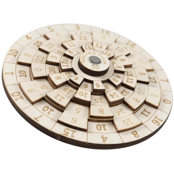 HTOOQWooden Turntable Brain Teaser Game Board Game Gift for Teens Children Adults