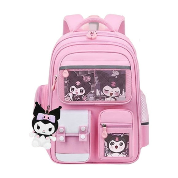 Sanrio Backpack Student Travel Backpack, Casual Sanrio Kuromi Character Bag Cartoon Style Laptop Backpack, Sanrio Themed Back to School Shoulders Backpack for Commuters and Students