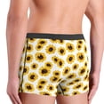 thumbnail image 4 of Men's Boxer Briefs, cute yellow Sunflowers white Soft Comfy Mens Underwear Boxer Briefs Breathable With Widen Waist, 4 of 7