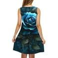 thumbnail image 5 of LOVZFMLL Robes Femmes Tendance Mode Imprimé Floral Sans Manches Col Rond Jupe Longueur Genou, 5 of 5