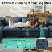 Linsy Home Oversized Modular Cloud Sectional Sofa with 2 Ottomans, 4 Seat Couches and Sofas Sectional with Versatile Console, Blue