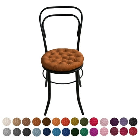 

My Infinity Store 16 Plush Round Tufted Chair Pad/Cushions Tie-Backs (Cinnamon/Rust 1 Piece)