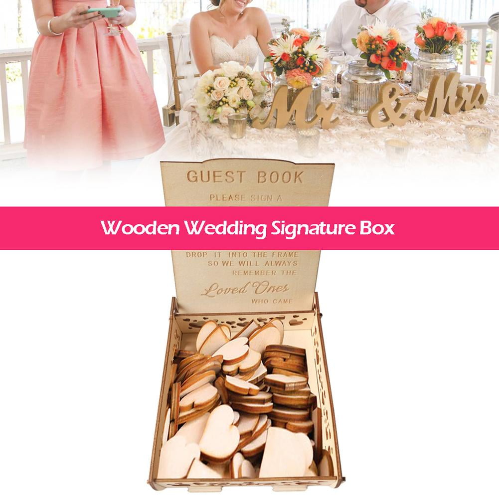 Buy Unique Wedding Signature Hearts Drop Box Romantic Guest Book