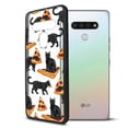 thumbnail image 6 of FINCIBO Slim TPU Bumper + Clear Hard Back Cover for LG Stylo 6 6.8" 2020, Black Cat Love Pizza, 6 of 6