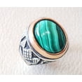 thumbnail image 3 of Malachite Mans Ring, Natural Green Malachite, Spiritual, Silver Jewelry, 925 Silver Ring, Birthday Gift, Heavy Mens Ring, Arabic Design, Ottoman Style Ring, Christmas, Turkey Mens Signet Ring, 3 of 5