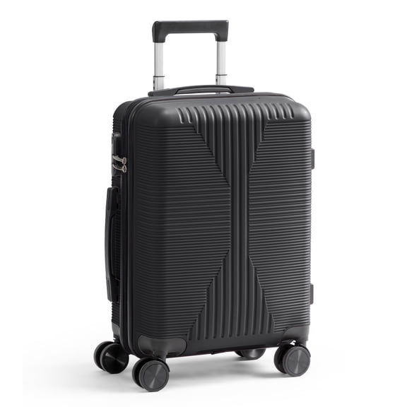 Ktaxon 20 Inch Carry-on Luggage Hardside Suitcase with 360 Spinner Wheels, Lightweight Unbreakable Travel Luggage, Black
