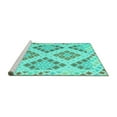 thumbnail image 2 of Ahgly Company Machine Washable Indoor Square Southwestern Turquoise Blue Country Area Rugs, 3' Square, 2 of 4