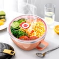 thumbnail image 5 of Clispeed Stainless Steel Noodle Rice Bowl Large Capacity Soup Bowls Round Heat Resistant Pink 1Pcs, 5 of 6