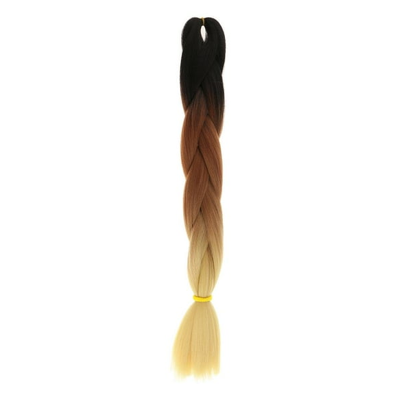 Pitycbo Colorful 24" Ombre Kanekalon Jumbo Gradient Crochet Braiding Hair Extensions Black Coffee Blonde