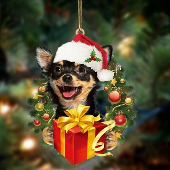 Acrylic 2D FLAT Chihuahua-Dogs give gifts Hanging Ornament, Christmas Ornament, Dog Ornament, Xmas Dog Ornaments