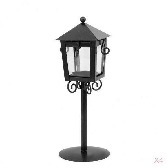 4x candeliere de retro Decoración de linternas de candeliere negro Decoración para y