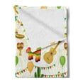 thumbnail image 2 of Cinco de Mayo Soft Flannel Fleece Throw Blanket, Colorful Cartoonish Design Pattern of Mexican Folk Elements on Rays Print, Cozy Plush for Indoor and Outdoor Use, 60" x 80", Multicolor, by Ambesonne, 2 of 5