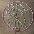 thumbnail image 3 of Handmadetneonsign Wave Neon Sign, Beach Wall Art Decor, Sunrise Neon Sign, Home Bedroom Pub Wall Decor, 3 of 5