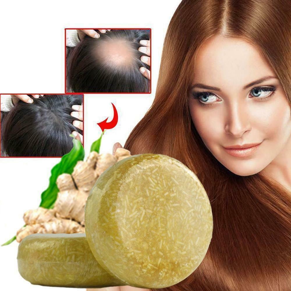 Organic Natural Hair Shampoo Bar Darkening Loss Ginger Soap for Hair