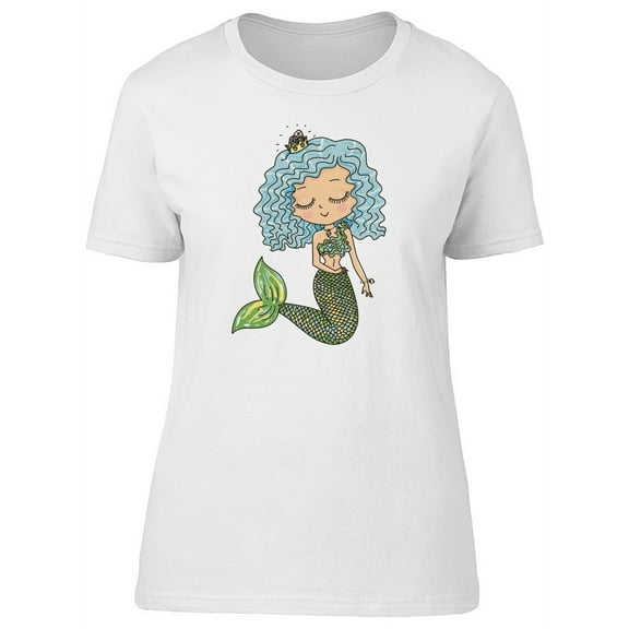 Cute Mermaid With A Crown T-Shirt Women -Image by Shutterstock, Female Large