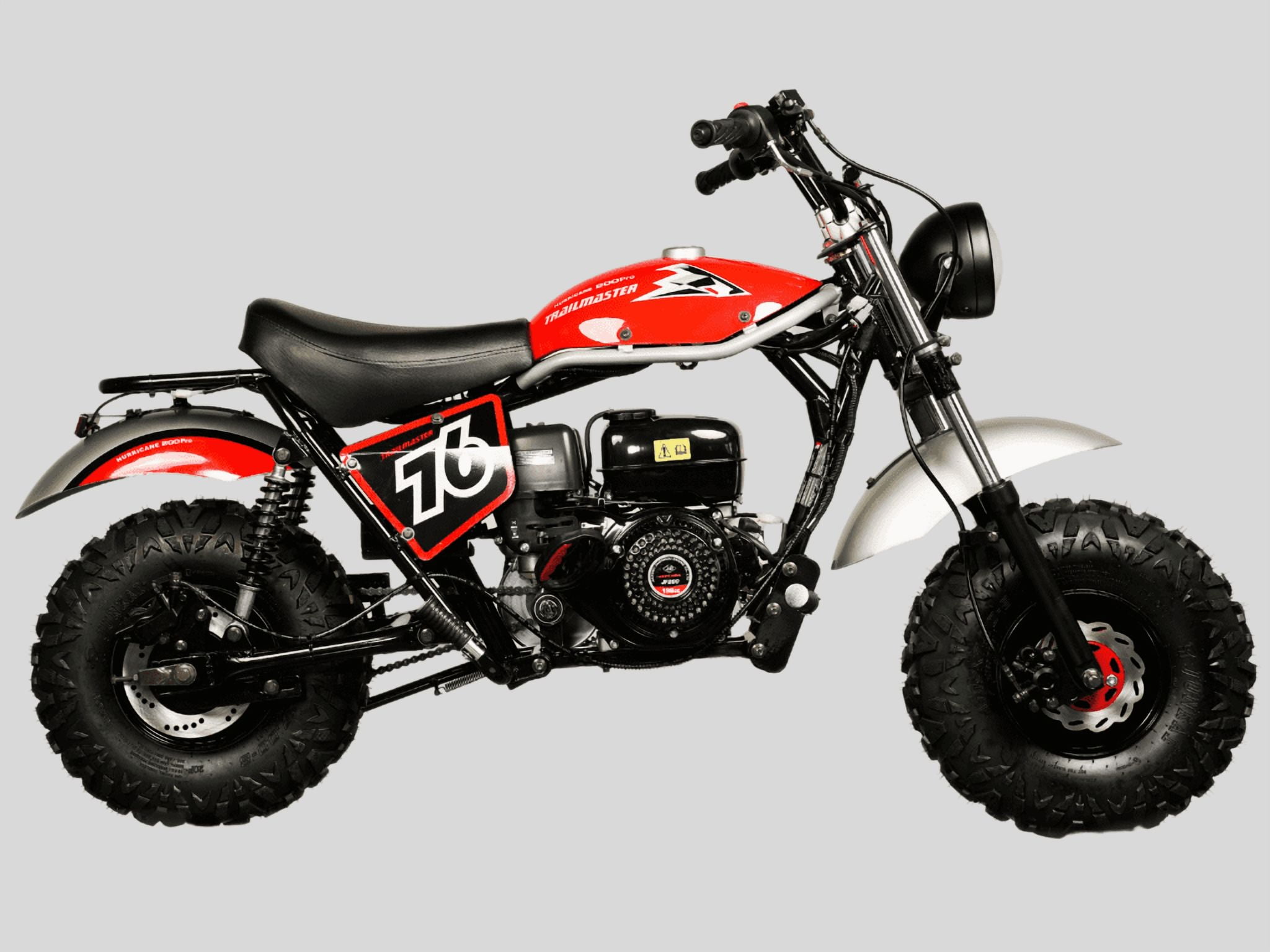 Trailmaster Hurricane 200 Pro Mini Bike, 196cc 4-Stroke Engine, Electric Start, Front & Rear Disc Brakes, LED Headlight, Max Speed 25 MPH (Blue)