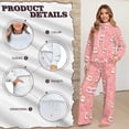 thumbnail image 4 of Renewold Valentine's Day Track Suits for Women Set Includes Drawstring Wide Leg Pants and Pullover 2 Piece Outfits Tracksuit Lounge Sets Petite for Women, Hamster Heart Star Print Pink, XS, 4 of 7