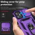 thumbnail image 3 of for iPhone 11 Case with Camera Lens Cover HD Screen Protector, Dual Layer [15 FT Military Grade Drop Protection] Magnetic Ring Holder Kickstand Protective Phone Case for iPhone 11 6.1 inch (Purple), 3 of 16