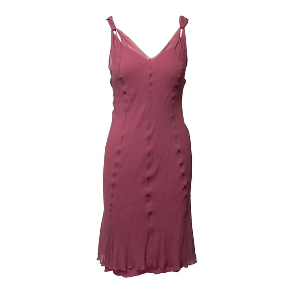 Pre-Owned Alberta Ferretti Midi Dress in Pink Silk