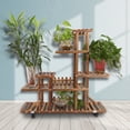 thumbnail image 5 of LELINTA 5 Tier Wooden Plant Stand, Multiple Pots Flower Display Rack, Vertical Shelves Plant Pot Holder, Multiple Tier Plant Succulent Bonsai Organizer Storage, 5 of 8