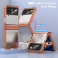 thumbnail image 6 of Designed for Galaxy Z Flip 3 Case with Hinge Protection,Samsung Flip 3 Full Cover Shockproof Slim Phone Protection Case Clear for Z Flip 3 5G(2023)-Clear Orange, 6 of 13