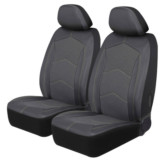 Auto Drive 2Piece Truck Seat Covers Yorker Polyester Black, Universal Fit for Truck 2202SC10-1