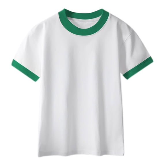 Dvprdro Boys Girls Summer Cotton Tops Fashion Colorblock Patchwork Casual Short Sleeve T Shirt Crew Neck Daily Basic Tee for Kids