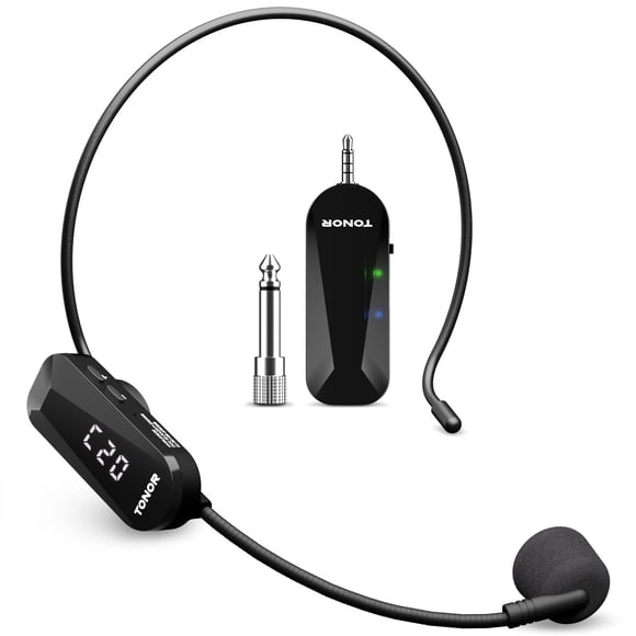 Auriculares inalámbricos con micrófono TONOR UHF, 20 canales, alcance 20 m