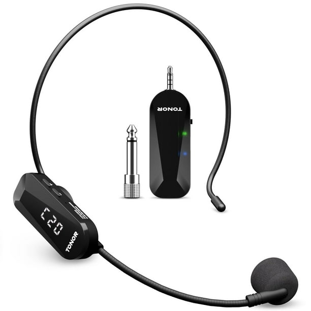 Auriculares inalámbricos con micrófono TONOR UHF, 20 canales, alcance 20 m