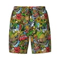 thumbnail image 4 of Lsque Mens Swim Trunks Hawaiian Culture Symbols 1 Pattern - Bathing Suit Compression Liner - Beach Swim Shorts Swimwear - (S-3XL) - Stretch Quick Dry -, 4 of 9
