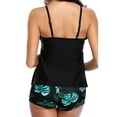 thumbnail image 2 of QLEICOM Women's Swimsuits High Waisted Tummy Control Swimwear Conservative Print Strappy Back Set Two Piece Swimsuits Swimdress Women Bikinis Swimming Suits Cover Ups Bathing Suits Green S, 2 of 6