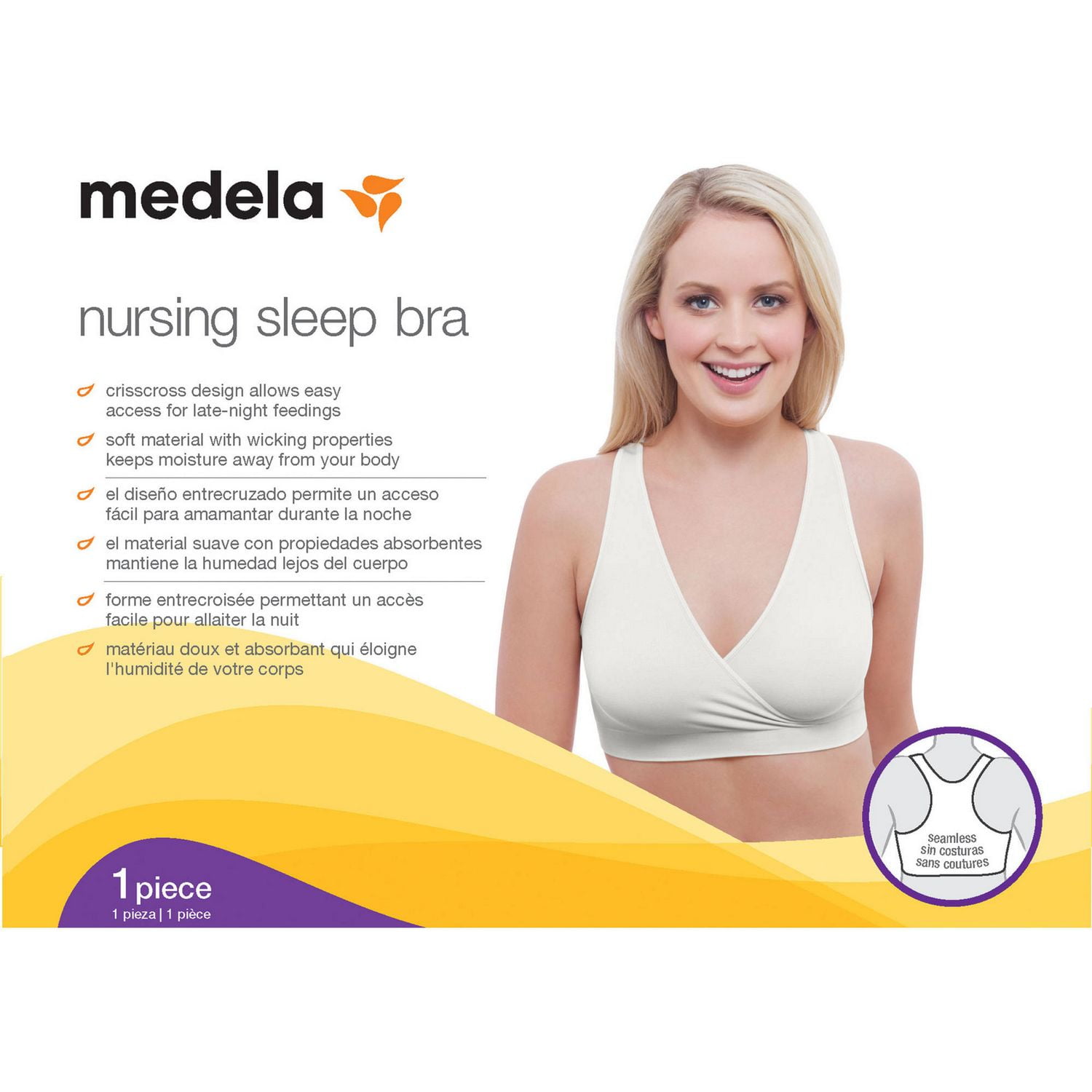 Medela Keep Cool Sleep Bra | Seamless Maternity & Nursing Sleep Bra with  Full Back Breathing Zone and Soft Touch fabric OM