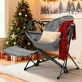 thumbnail image 6 of Ainfox Portable Hammock Camping Chairs with Footrest, Cup Holder, Headrest Cushion Pillow, Rocking, Fodable, Gray(Set of 2), 6 of 8