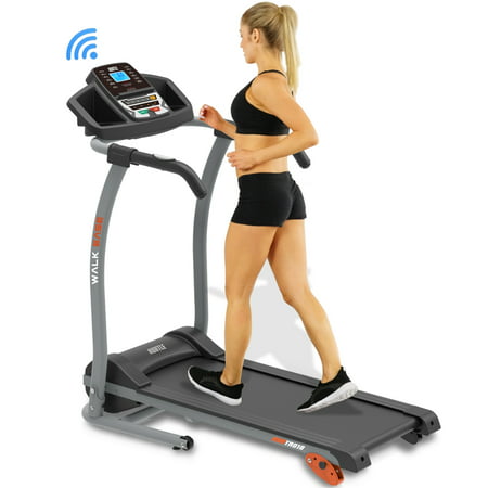 Hurtle Electric Folding Treadmill Exercise Machine - Smart Compact Digital Fitness Treadmill Workout Trainer w/Bluetooth App Sync, Manual Incline Adjustment, for Walking, Running, Gym (Best Pregnancy Workout App)