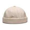 thumbnail image 2 of Cheers.US Cotton Brimless Sailor Cap Adjustable Street Casual Lovers Visor-Less Sailor Skullcap Beanie Hat, 2 of 3