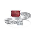 thumbnail image 3 of 1 Carat Red/Champagne Adjustable Moissanite Rings for Women D Color VVS1 S925 Sterling Silver Radiant Cut Moissanite Wedding Bands Simulated Diamond Engagement Rings Lab Diamond Rings, 3 of 5