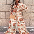 thumbnail image 2 of Women Summer Flower Print Loose Fit V Neck Button High Split Long Dress, 2 of 6