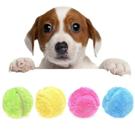 Automatic Ball Return - CHLTRA Magic Roller Ball Toy Automatic Roller Ball Magic Ball Dog Cat Pet Toy Plush Floor Clean Nontoxic Safe Pet Plush Ball(1 Rolling Ball + 4 Color Ball Cover)
