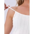 thumbnail image 5 of INSPIRE CHIC Womens Nightgown Spaghetti Strap Sleeveless Ruffle Hem Sleep Dress Pointelle Lingerie Mini Nightshirt XS White, 5 of 6