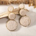 thumbnail image 5 of enjoywould 1 Paire Femmes Boucles d'Oreilles Bon Travail Durable Portable Léger Inoxydable Contraste Couleur Ronde Forme Perles Symétriques Bijoux Femmes, 5 of 5