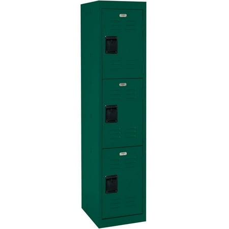 Sandusky 3-Tier Welded Steel Storage Locker, 66"H, Forest Green