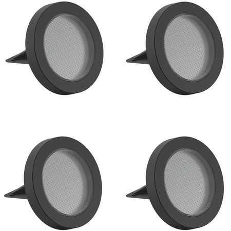 Mainstays Solar Powered Black Landscape Disc Lights with Color Holding LED, 20 Lumens (4 Count)