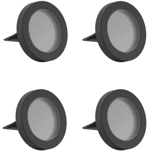 Mainstays Solar Powered Black Landscape Disc Lights with Color Holding LED, 20 Lumens (4 Count)